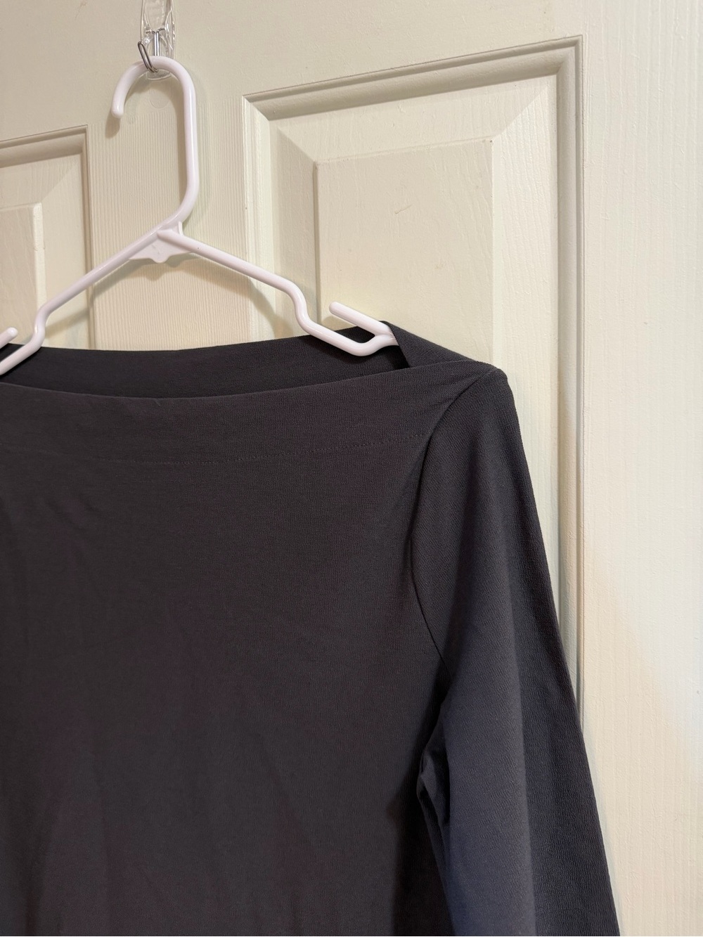Eileen Fisher Charcoal Bateau Neck Long-Sleeve Dress | Quiet Luxury Chic | S - Picture 3 of 6